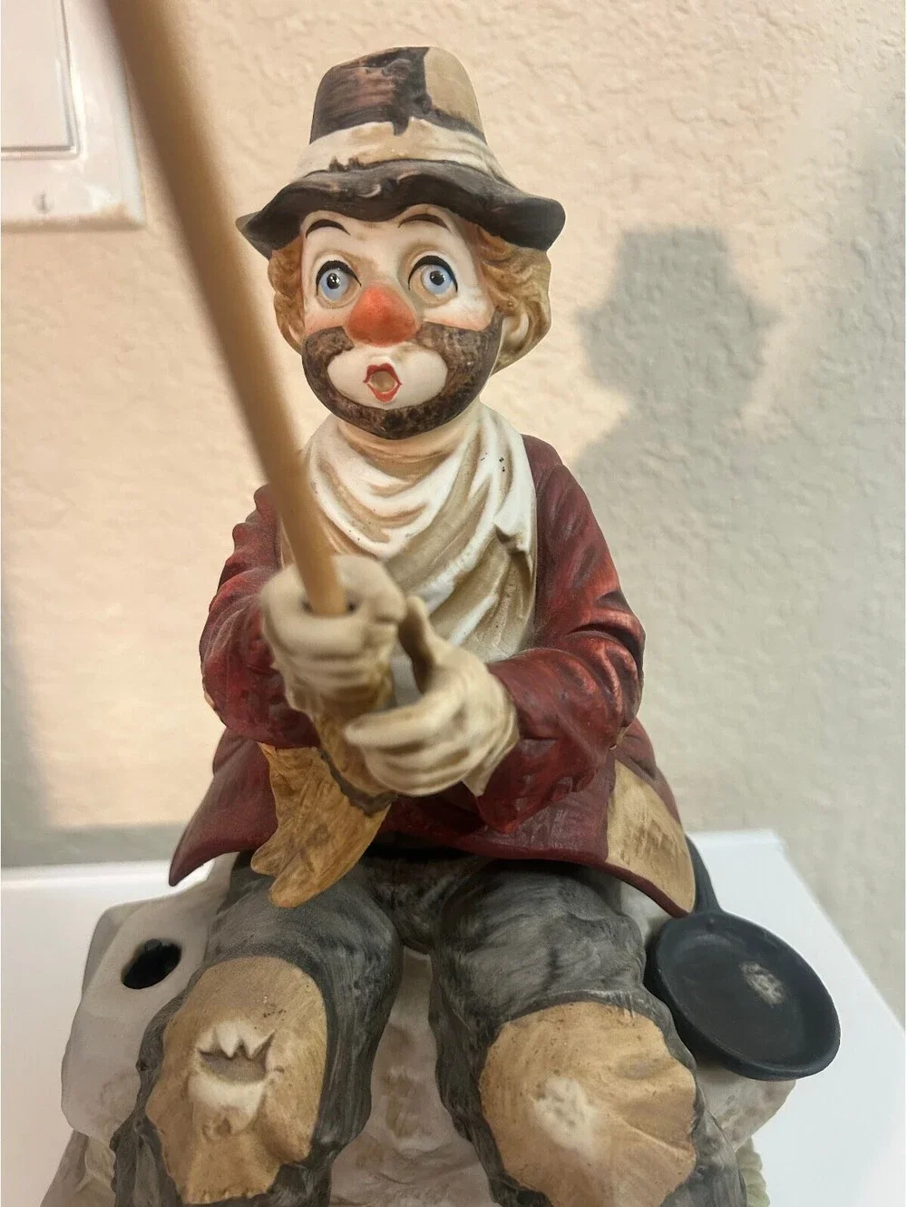 Willie Fisherman Figurine, Melody in Motion Vintage Collectible, Non-Working